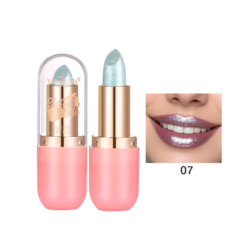 Metallic Violet Chameleon Lipstick Color Changing Matte Glitter Diamond Lipstick Waterproof Pearl Shine Lip Gloss Sexy...