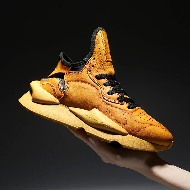 Handcrafted Casual Shoes For Men In Calf Leather Round-toe Men's Sneakers Women's Sneakers Sports Shoes For Women Size 35-46 - Kimlud