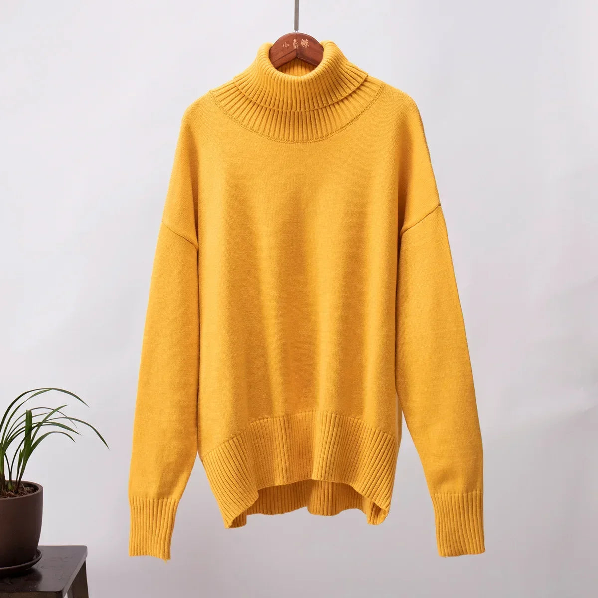 2024 Autumn and Winter New Thick Cashmere Sweater Women High Neck Pullover Sweater Warm Loose Knitted Base Sweater Jacket Tops