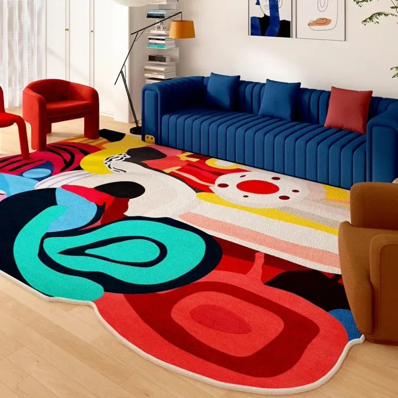 Living Room Carpet Art Irregular Color Abstract Home Bedroom Bedside Mat Easy To Care Cloakroom Coffee Table Rug Ковер Tapis 러그 - Kimlud