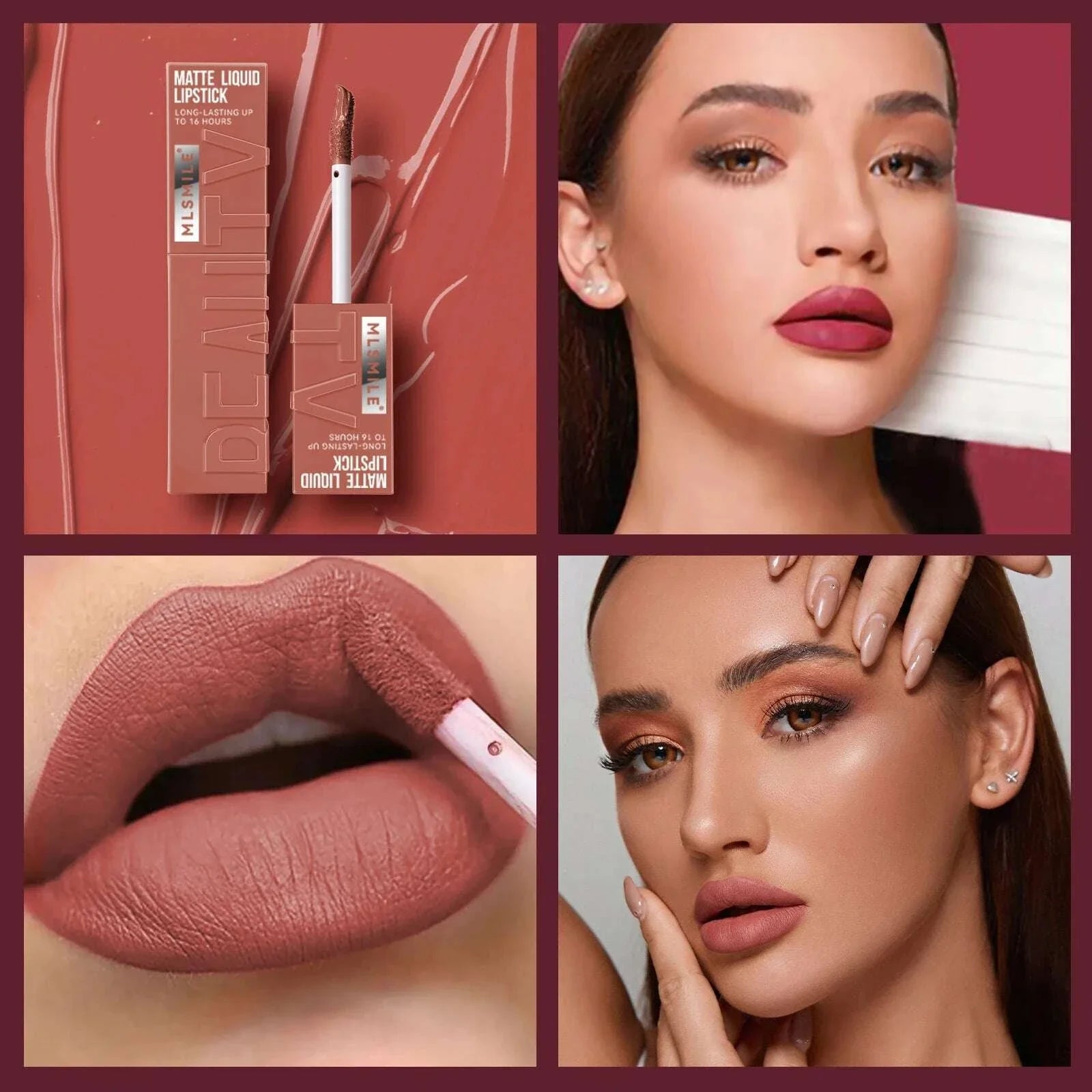 Long Lasting Velvet Matte Lip 6 Colors Gloss Waterproof Non-stick Cup Sexy Nude Red Pink Liquid Lipstick Lips Makeup Cosmetic