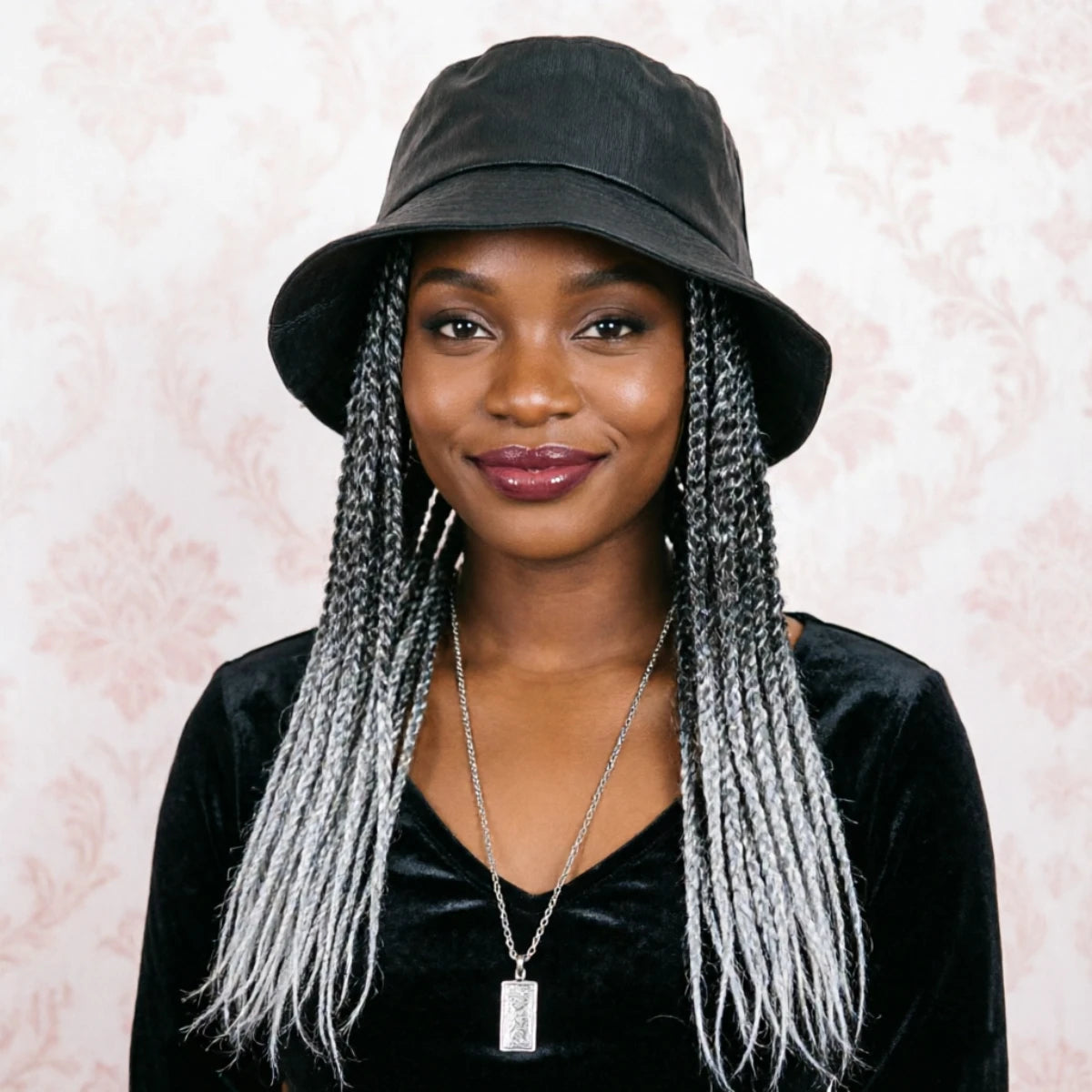 Silver Grey Snake Print Goddess Locs Cap Wig Pre-looped Faux Locs Baseball Hat Wig Braided For Black Women-Wigera |...