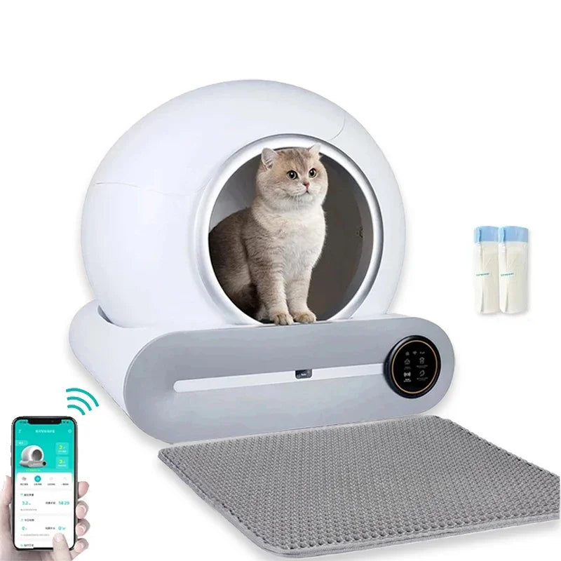 65L Automatic Smart Cat Litter Box Self Cleaning Fully Enclosed Large Cat Toilet Litter Tray | Kimlud Luxury Rug