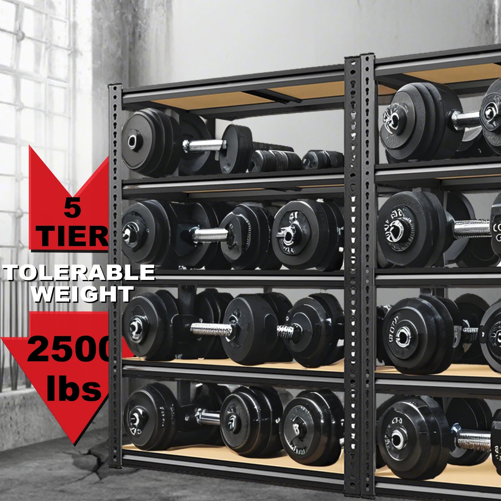 72"/60"H Garage Shelving Storage Shelves,2000LBS Capacity Heavy Duty Adjustable Storage Shelve For Closet