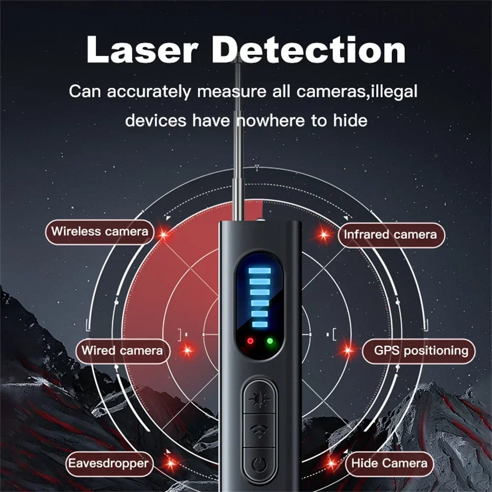 Hidden Camera Detector Anti-Spy Car GPS Tracker Listening Device Bug RF Wireless All Signal Scanner Gadget Security...