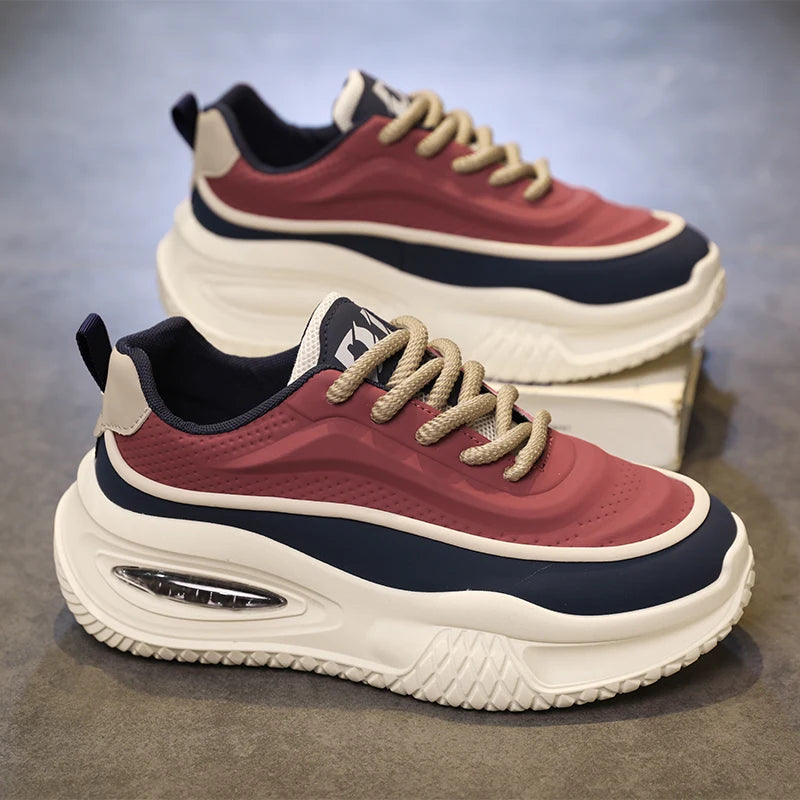 Men's Casual Sports Shoes, Fashionable Thick Soled Skateboarding Shoes, Trendy and Comfortable Men's Shoes Suitable for Outdoor - Kimlud