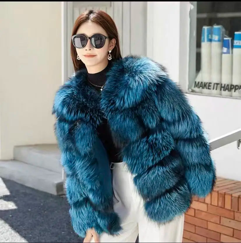Fox Fur Coat Silver Fox Fur Jacket