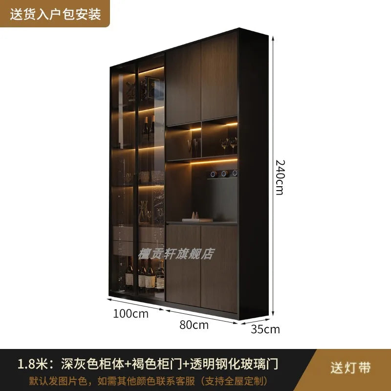 Luxury Wood Cabinets Storage House Container Organizer Living Room Cabinets Display Wine Bookcase Gabinete Trendy Furniture - Kimlud