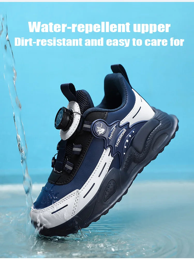 Boys Anti-Slip Waterproof Leather Running Shoes Outdoor Sports Walking Shoes Comfort Kids Sneakers For Autumn Winter...