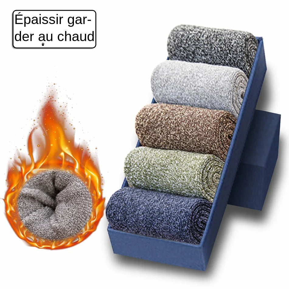 5 Pairs Thicken Socks Men High Quality Towel Keep Warm Winter Socks Cotton Christmas Gift Socks For Man Thermal Size...