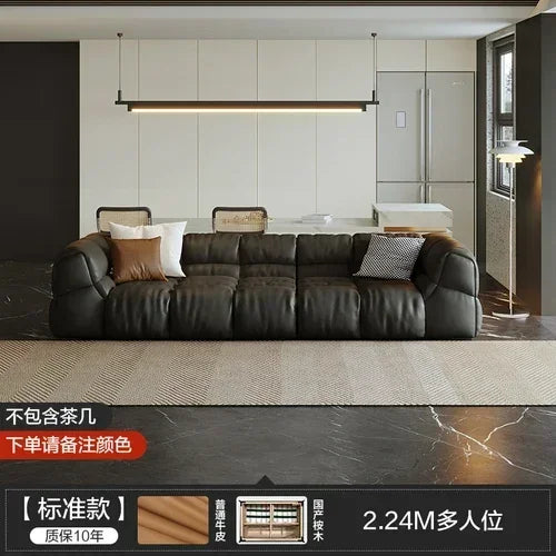 Puff Leather Sofa Bedrooms Comfortable Reclining Luxury Designer Lazy Sofa Modern Minimalist Sofy Do Salonu Home...