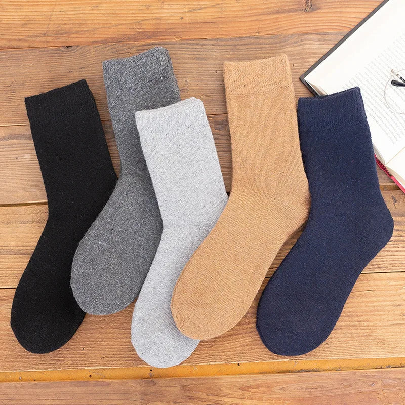 2025 New Winter Super Thicker Warm Socks Wool Male Men Women Socks Solid Socks Merino Wool Socks Against Cold Snow Terry Socks - Kimlud