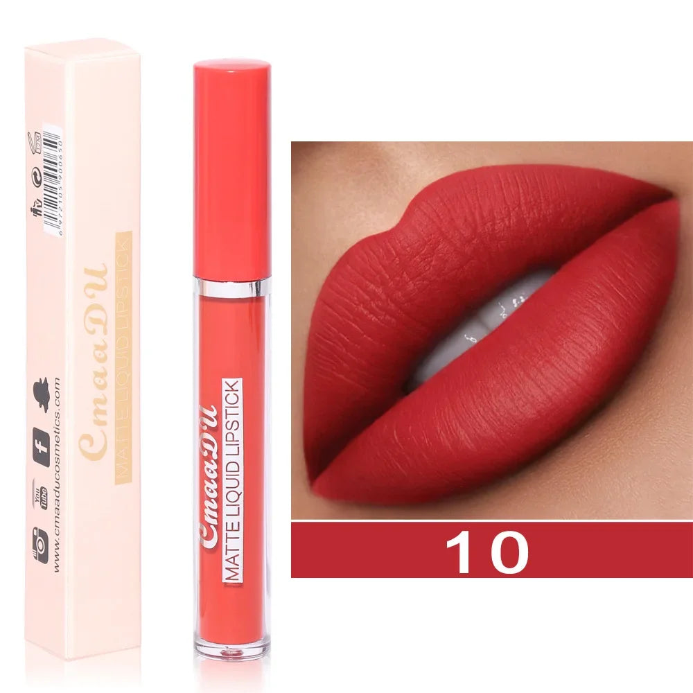 Nude Velvet Matte Lipstick Long Lasting Waterproof Rendering Non-stick Cup Makeup Lip Glaze Lips Liner Pencil Woman Cosmetics