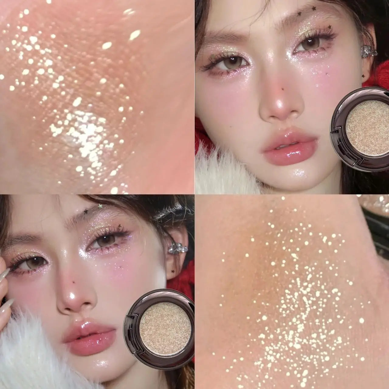 Metallic Glitter Smoked Green Eyeshadow Cream Chameleon Blue Sparkling Shimmer Highlighter Eyeshadow Palette Eye Shadow Makeup - Kimlud