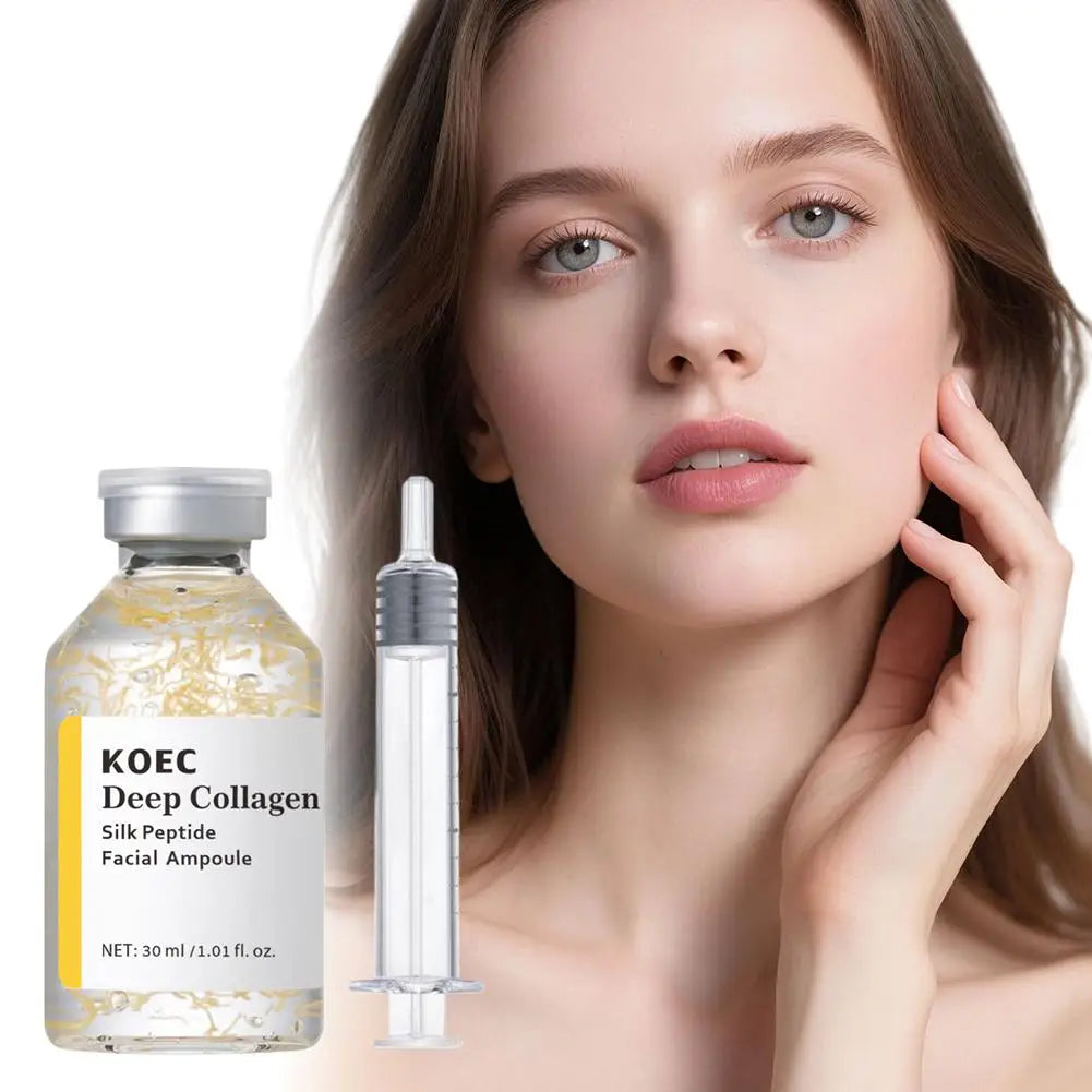 KOEC Deep-sea Collagen Silk Peptide Facial Ampoule Essence Enhances Skin Elasticity And Firmness Moisturizes And Nourishes