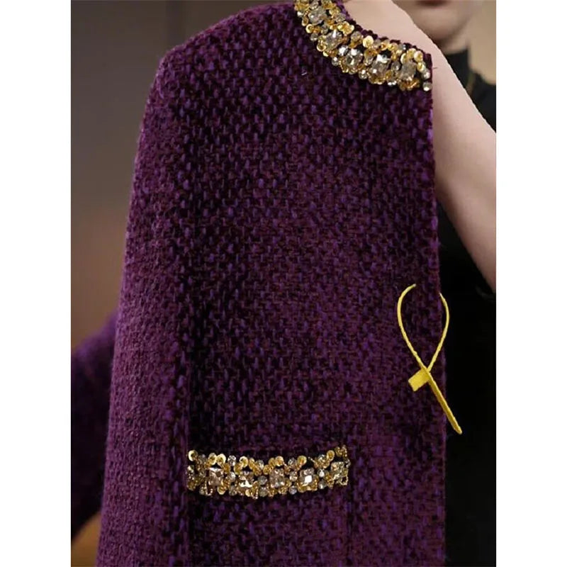 High-Quality Small Fragrance Coat Female 2025Heavy Industry New Short Jacket Women French Outwear Temperament Tweed Overwear Top