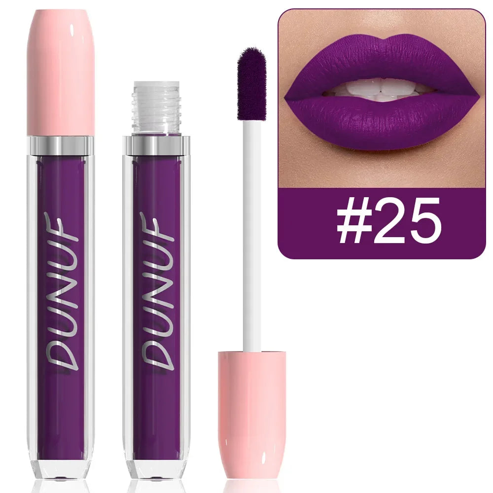 25 Color Velvet Matte Lipstick Liquid Waterproof Sexy Red Matte Lip Glaze Non-Stick Halloween Makeup Not Easy To Fade...