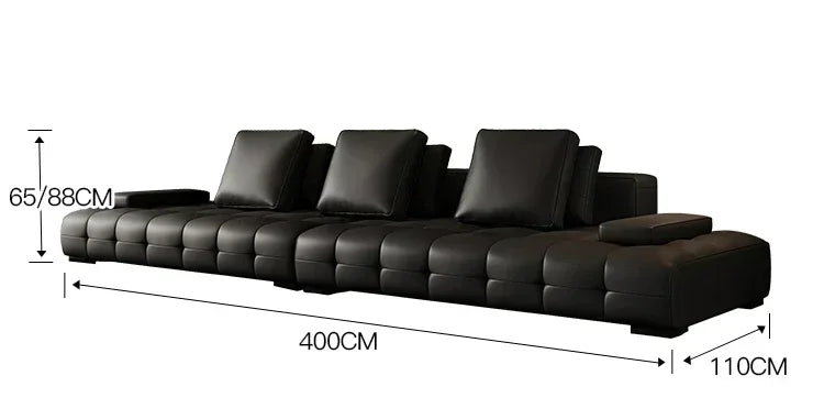 European Longer Sofa Luxury Leather Desig Lounge Living Room Sofa Modern Recliner Puffs Muebles Para El Hogar Couch Furniture