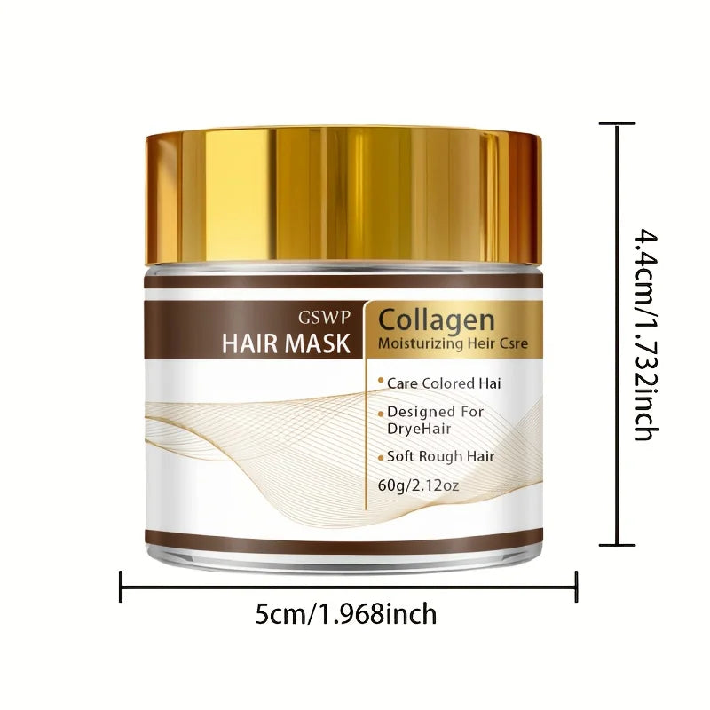 GSWP Moroccan Collagen Hair Mask, containing glycerin, collagen, and biotin, deeply moisturizes, leaves hair smooth. 60/120/180g - Kimlud