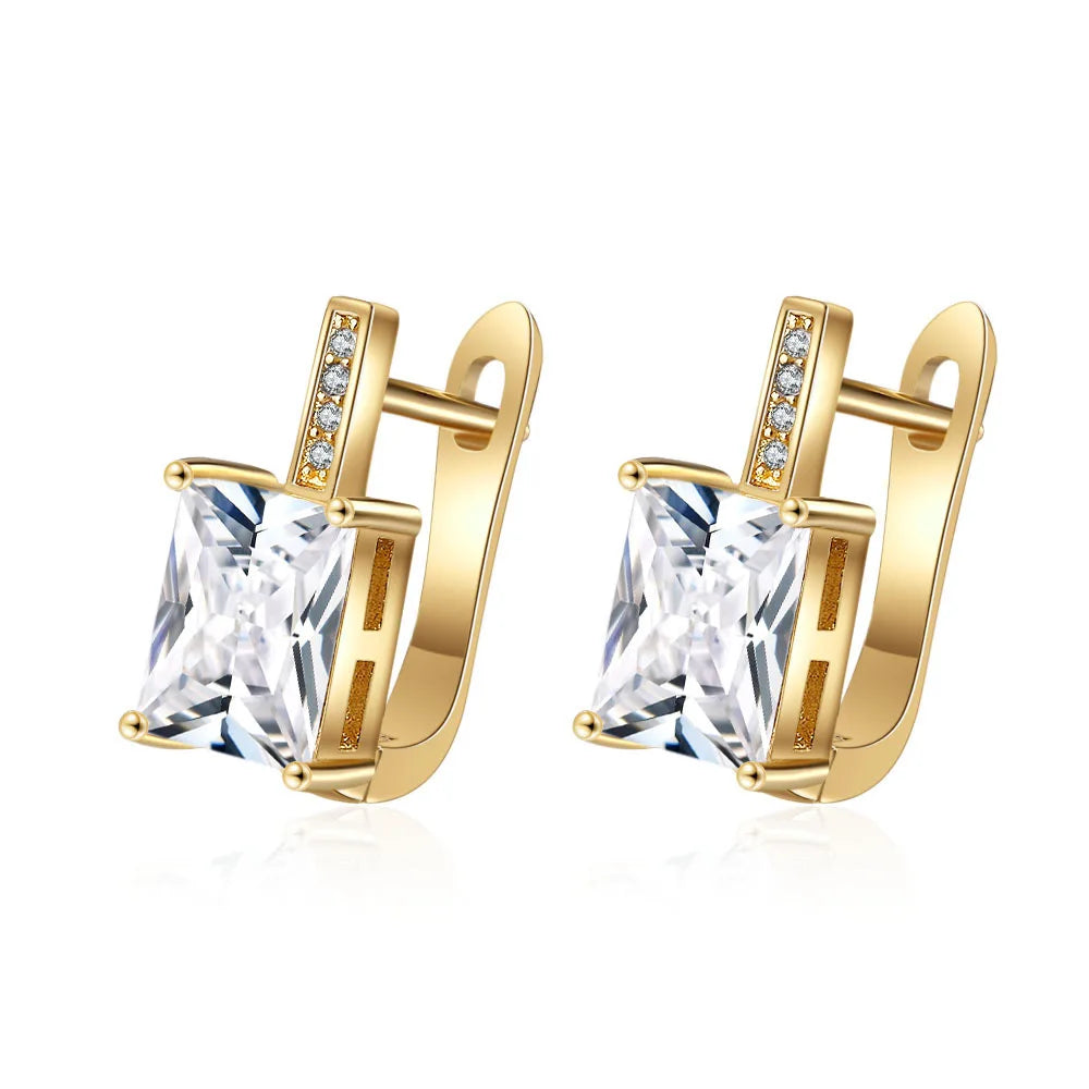 Wholesale Sweet Sapphire Earrings Jewelry Oval Shape Zircon Gemstone Stud Earrings Accessories Women Wedding Engagement...