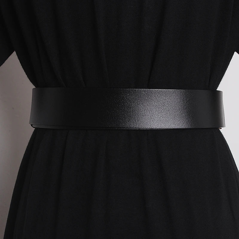 Fashion Real Leather Belts for Women Luxury Designer Female Waist Elastic Corset Belt Gold Heavy Elephant Metal Buckle