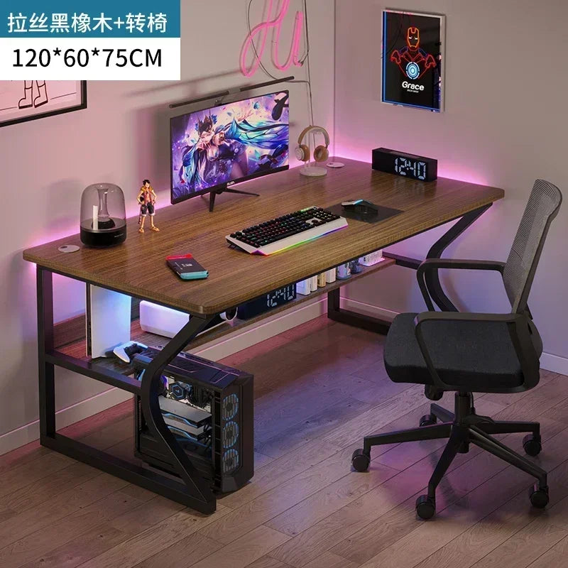 Simple Desktop Computer Desks Home Bedroom Workbench Gaming Tables Office Furniture Student Study Writing Desk and Chair Set E C