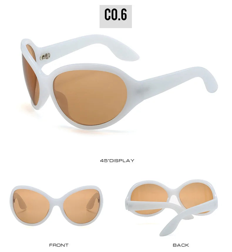 Oversized Punk Oval Sunglasses Y2K Unique Women Men Trend Goggle Sports Sun Glasses Lady Luxury Brand Designer New...
