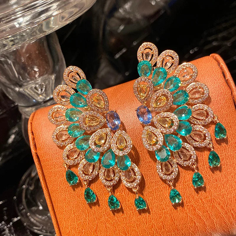 Fashion Temperament Luxury Color Zircon Earrings | Kimlud Office Luxury Jewelry