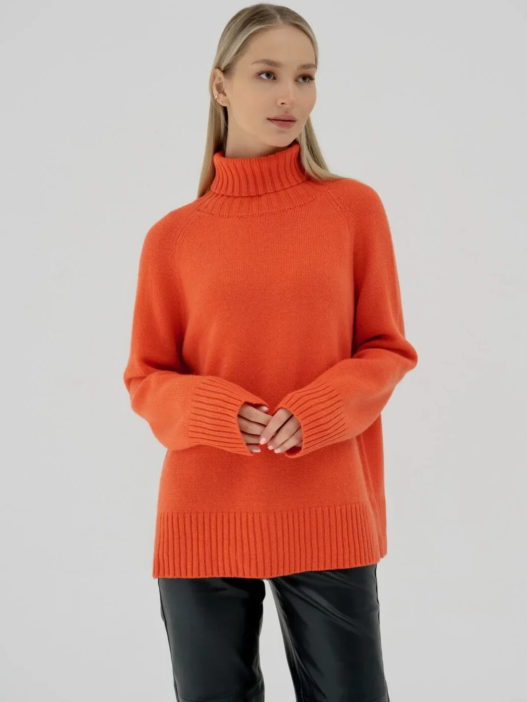 Blubelle Women Turtleneck Sweater Autumn Thick Warm Pullover Tops NEW Winter Oversized Casual Loose Knitted Jumper Female pull