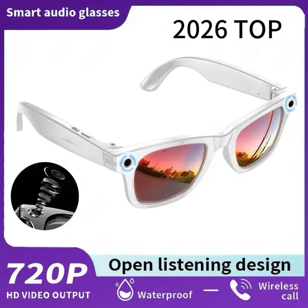 2026 AI Smart Glasses with 8MP Camera Video Recording 100+ Languages Translation Sunglasses Bluetooth Call Music Play Men Women - Kimlud