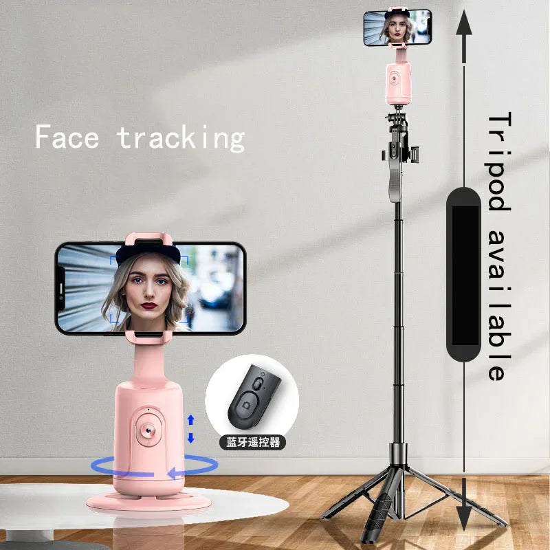 360° Auto Face Tracking Gimbal Stabilizer Auto AI Smart Gimbal Tripod Phone Holder Photography For Tiktok Live video Vlog