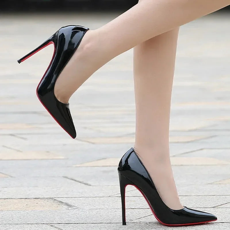 Women Pointed Toe High Thin Heel Shoes Outdoor Office Sweet Single Shoes Nightclub Party Banquet Wedding Host Model Heeled Pumps