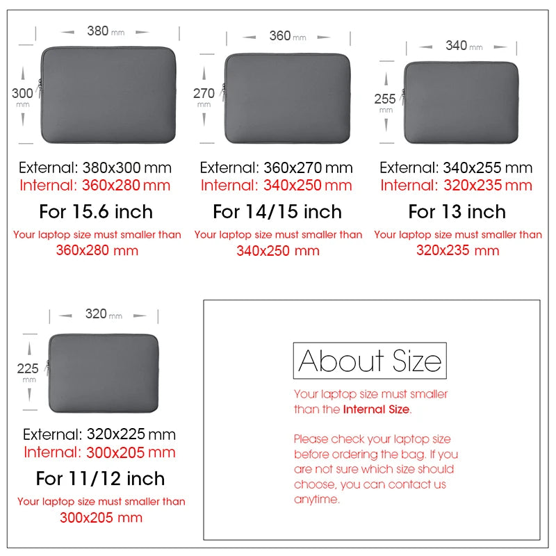 Laptop Bag For Xiaomi Lenovo Dell Notebook Computer Laptop Sleeve For Macbook Air Pro Retina 13 14 15 15.6 Inch Laptops...
