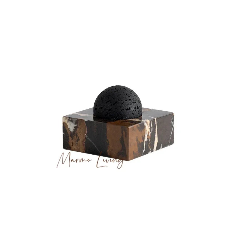 Black Lava Rock Stone Diffuser with Marble Base, Luxury Essential Oil Diffusers for Home Offices Yoga Sauna SPA