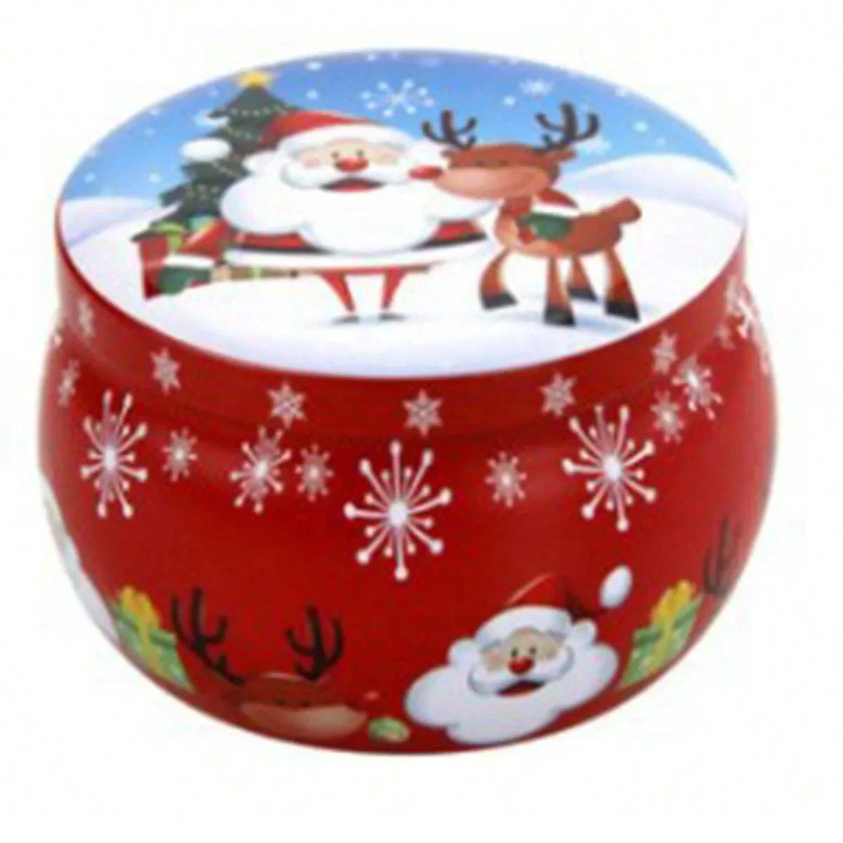 Christmas Atmosphere Aroma Candles Santa Claus Tin Box Plant Formula Aroma Candles Suitable for Bedroom and Living Room
