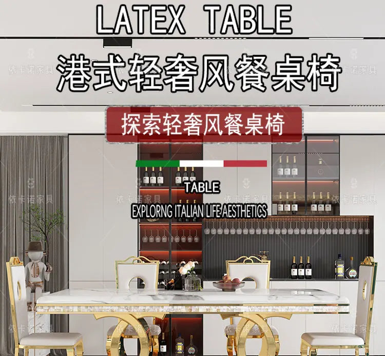 Kitchen Marble Dining Table Restaurant Side Chairs Living Room Study Dining Table Writing Office Muebles Commercial Furniture - Kimlud