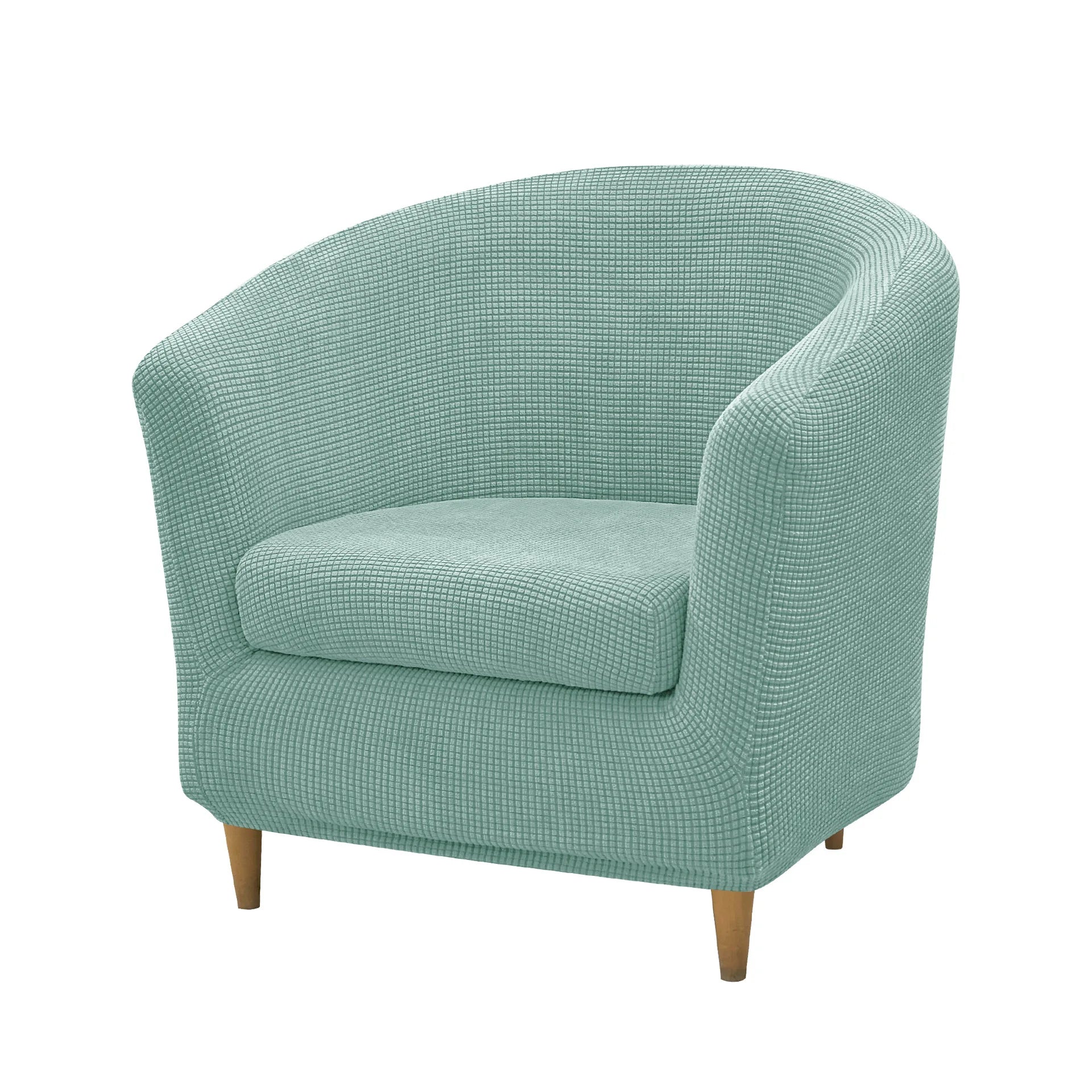 2pcs/set Jacquard Stretch Club Armchair Slipcover 1pc Barrel Tub Sofa Cover + 1pc Polar Fleece Couch Cover Furniture...