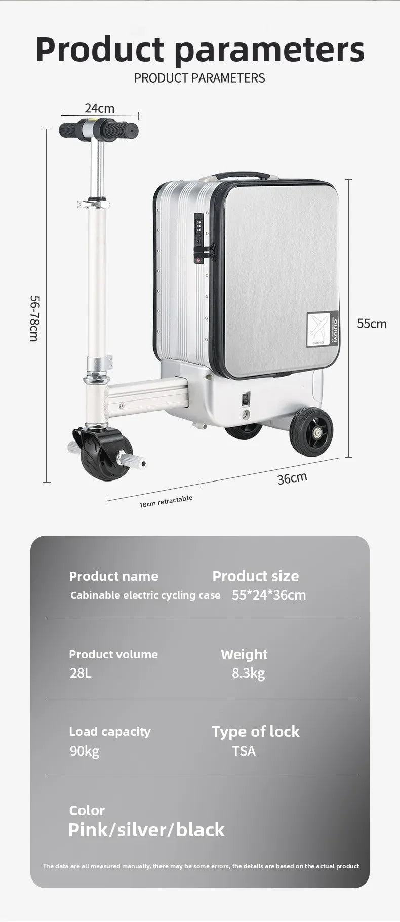 Electric Suitcase Scooter Can Ride 20 Inches Front Open Cover Boarding Password Suitcase Multi-function Pull | Kimlud...