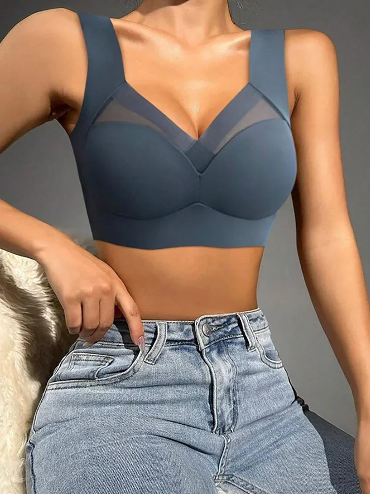 L-6XL Women Breathable Sport Bras Plus Size Seamless Bra Bralette Backless Lady Brassiere Vest Female Shock-Proof...