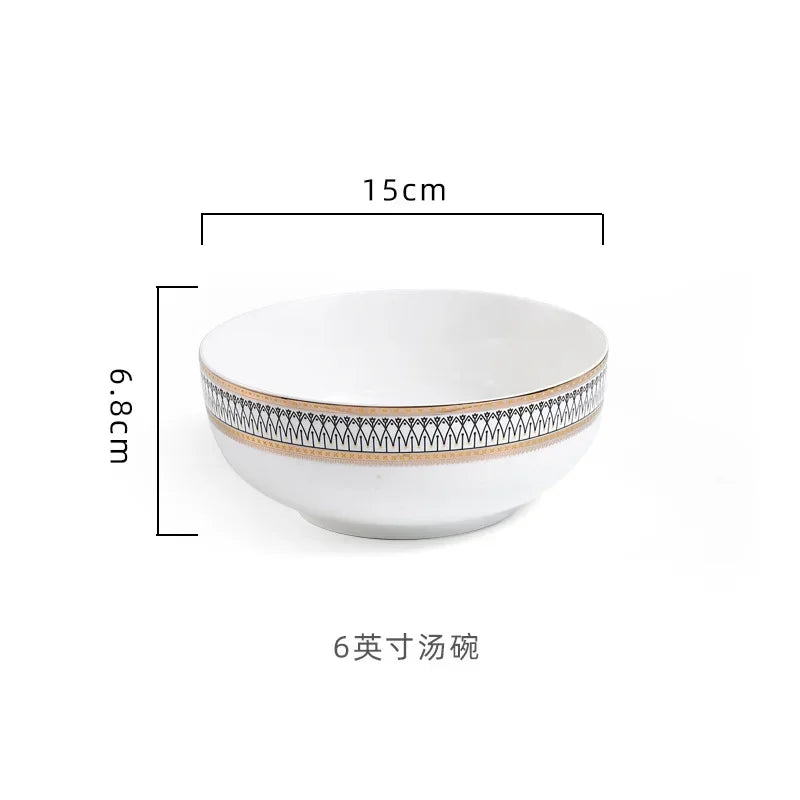 European Ceramic Steak Plates Household Tableware Golden Bead Ceramic Plates Western Food Plate Banquet Dessert Plates Kitchen
