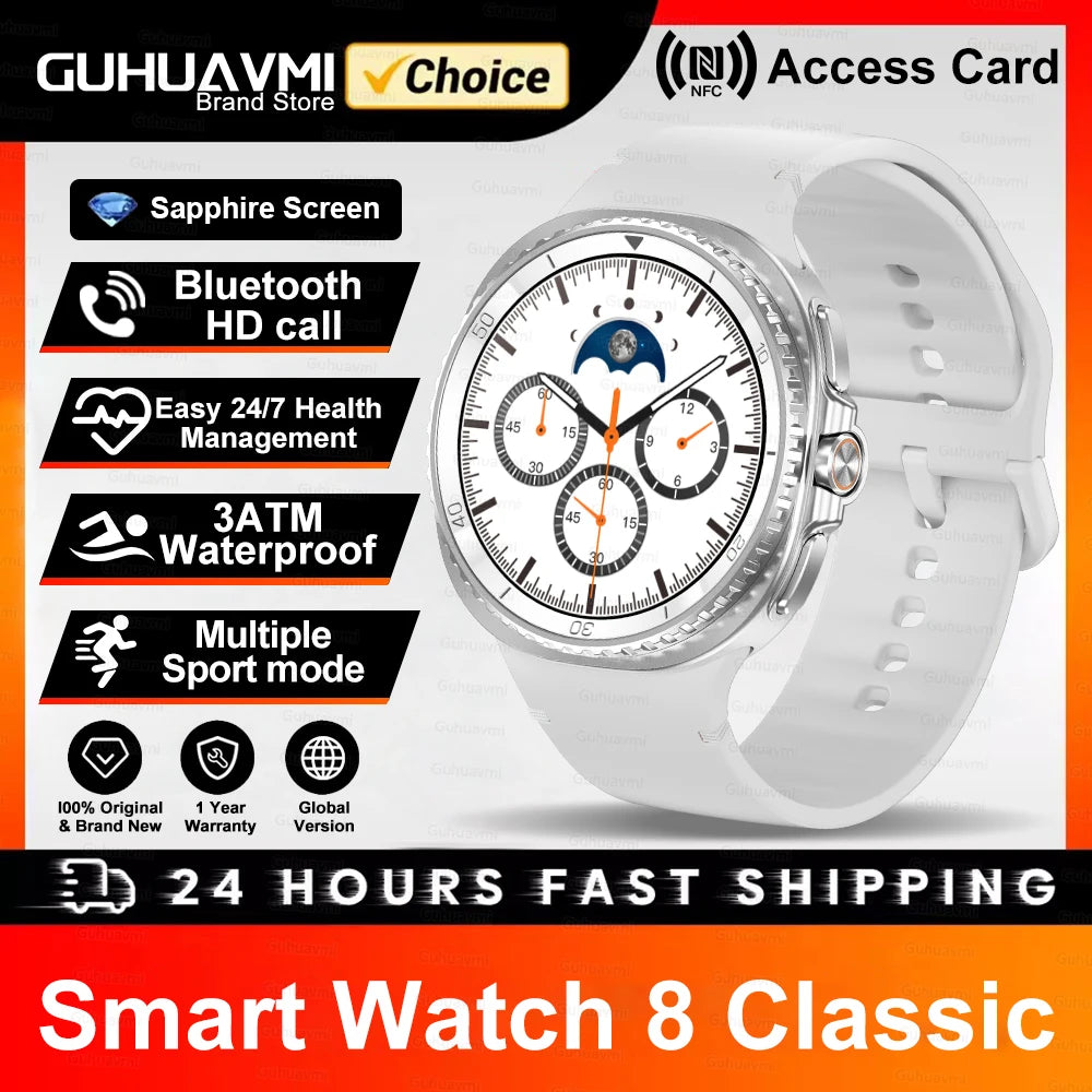 Watch 8 Ultra Classic Fashion Men GPS Map Compass NFC 3ATM Waterproof Smart Watch Rotating Dial HD Bluetooth Call Upgraded Watch