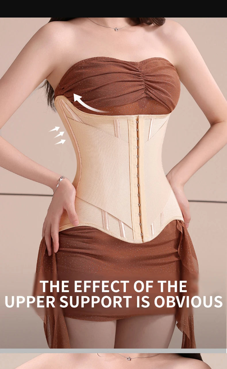 MiiOW U-shaped Waist Trainer Corset Women Buttoned Shapers Breast Lifted Waist Trainer Steel Bone Slimming Women's Shapewear - Kimlud