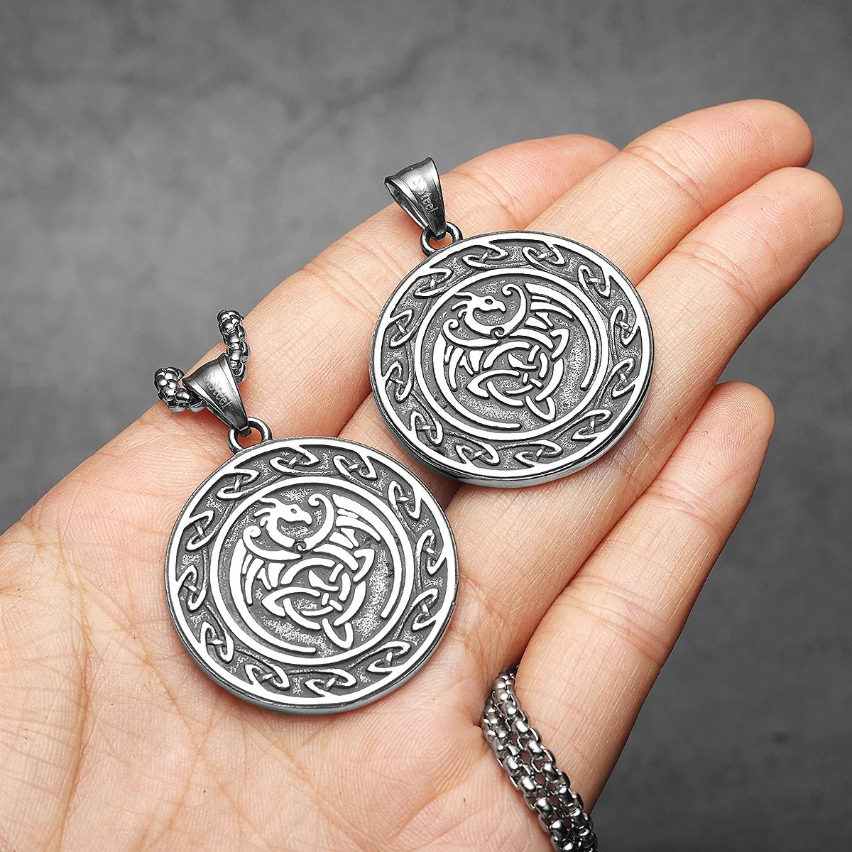 Viking Celtic Knot Men Necklaces With Pendant Stainless Steel Jewelry For Male Women Punk Hip Hop Accessories Gifts Wholesale