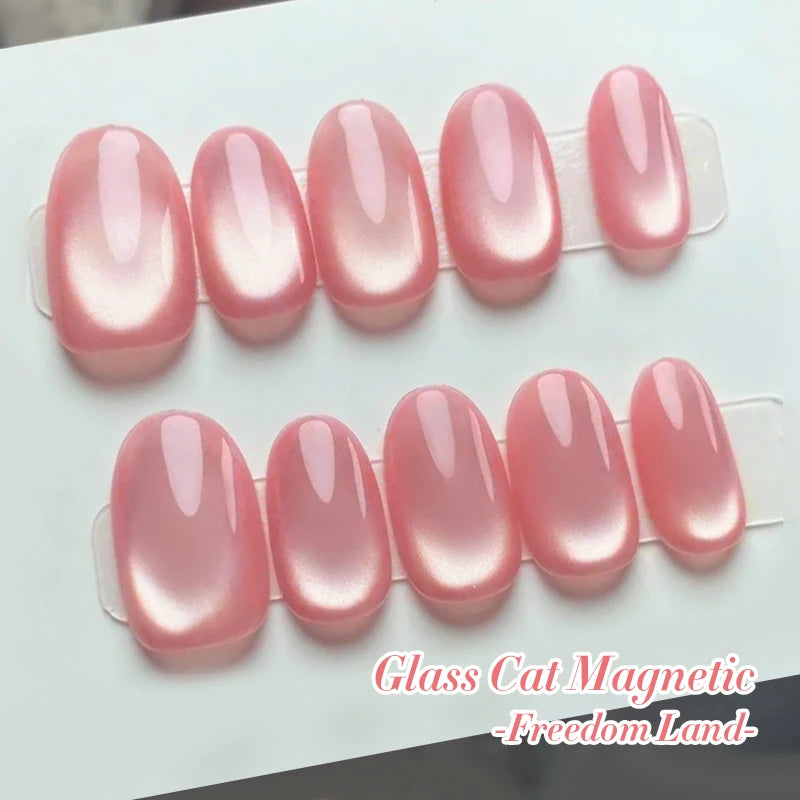 BORN PRETTY 10ml Pink Glass Bead Cat Magnetic Gel Nail Polish Spring Moonlight Jelly Crystal Semi Permanent Soak Off Manicure