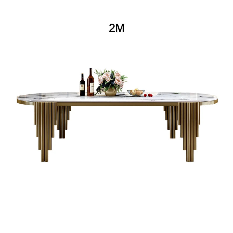 Stainless steel Dining Room Set Home Furniture modern marble dining table | Kimlud Luxury Table