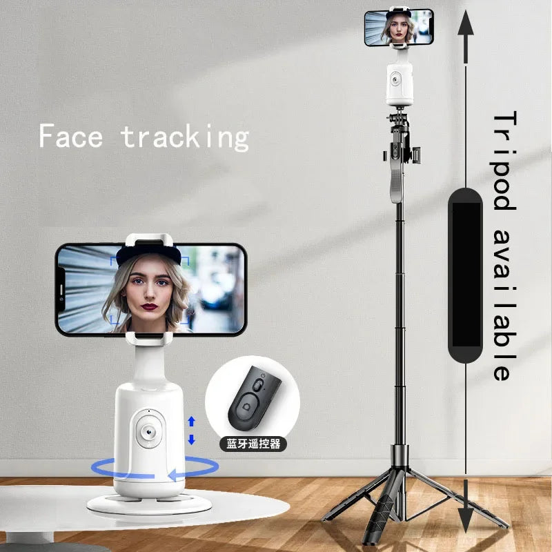 360° Auto Face Tracking Gimbal Stabilizer Auto AI Smart Gimbal Tripod Phone Holder Photography For Tiktok Live video Vlog