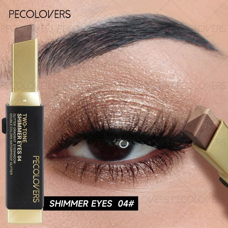 Two-color Push-pull Eye Shadow Stick, Multi-color Selection, One-touch Shape, Waterproof, Long-lasting and Natural