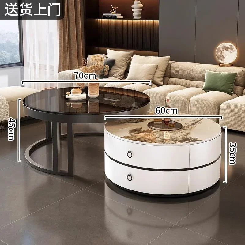 Glam Nordic Coffee Tables Round Simple Luxury Metal Coffee Tables Design Modern Muebles Para El Hogar Living Room...