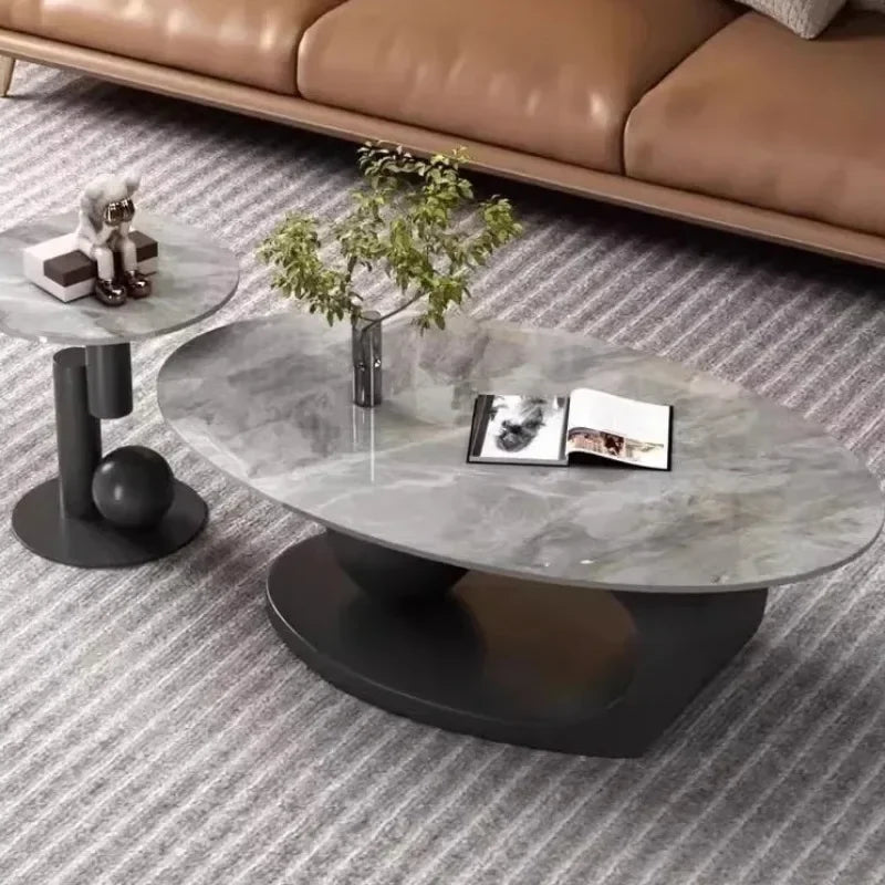 Modern Slate Desktop Metal Coffee Tables Minimalist Designer Home Living Room Furniture Italian Oval Table Luxury Tea...