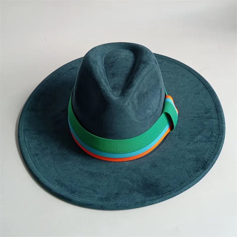 Grayish Brown Suede Hat Wide Brim 2026 NEW Fedora Hat Men Women Autumn Winter Felt Hats Classic Church Fedoras Chapeau...